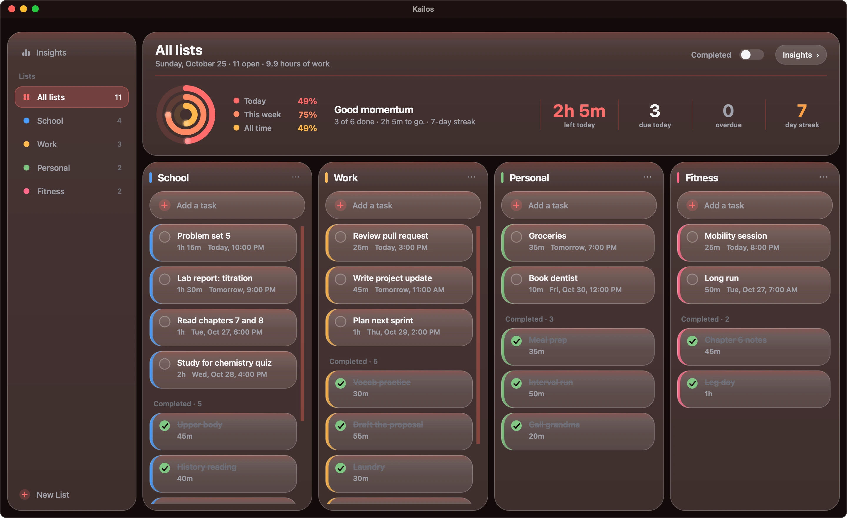 The board in the Solara theme.